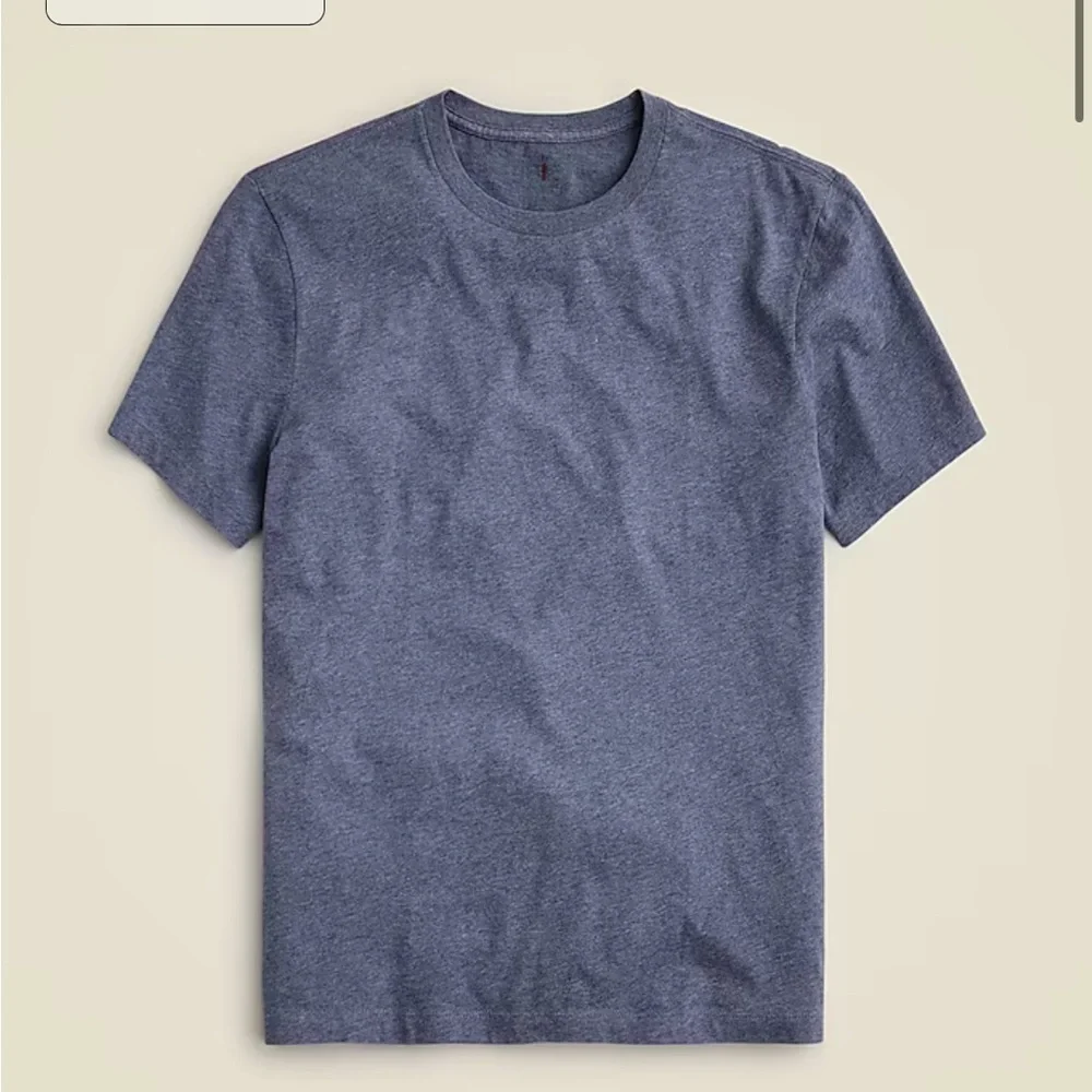 J crew mens heather blue broken in short sleeve tee shirt classic fit